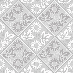 Creative composition of geometric elements. Seamless background for printing on paper, fabric, leather, tile, oilcloth and linoleum.