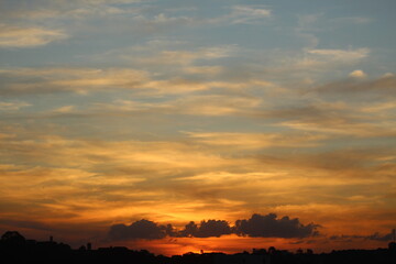 Sunset in the sky. Curitiba Brazil.