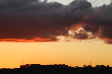 Sunset over the city. Curitiba Brazil