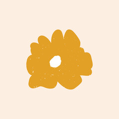 Hand drawn Abstract yellow flowers contemporary modern trendy vector illustration.