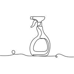 Continuous one line drawing silhouette of a detergent . Detergents concept. Vector illustration isolated on the white background.