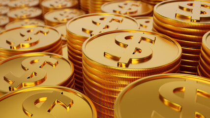 gold coins background,3d rendering