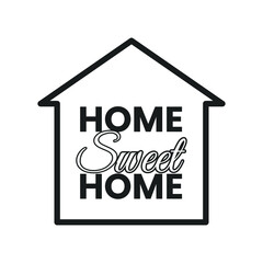 House icon lettering typography design vector