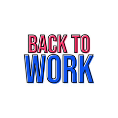 back to work text icon design vector