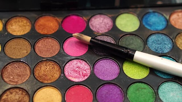 A makeup kit of mix colors.