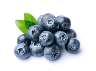 Sweet bilberry with leaves.