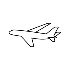 Plane icon vector, solid illustration, pictogram isolated on white background. color editable