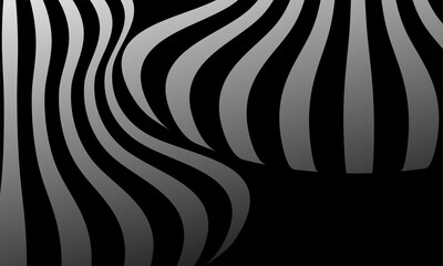 awesome  illustration optical art illusion of striped geometric black and white abstract line surface flowing part 4