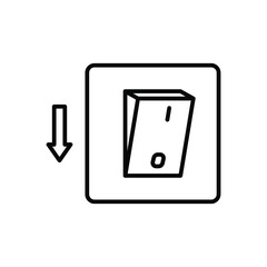 Light off, electric switch line icon. Power turn off button outline style sign for web and app. Toggle switch off position vector illustration on white background isolated. EPS 10
