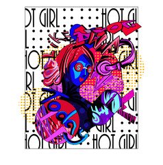 urban graffiti from modern trends. the concept of modern youth and reality. bright unusual characters and attributes of life. For prints, corporate identity, covers, magazines, stickers