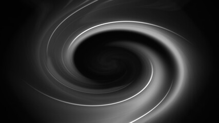 white spiral on a black background