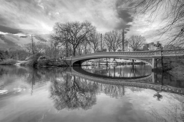 Bow bridge after snow storm