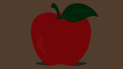 red apple with leaf