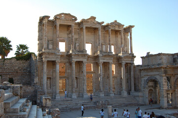 View of the main places and monuments of Turkey. Roman ruins of Ephesus. World Heritage Site. Celsus Library