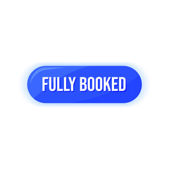 fully booked sticker icon button design vector
