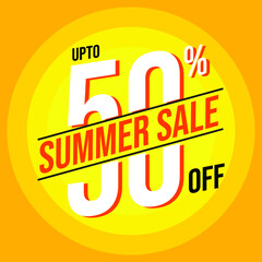 Summer Sale Shopping Web Banner Template Design Vector