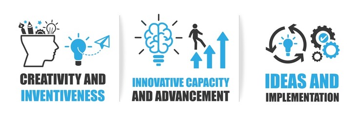 Vector icon set of creativity, innovation and inventiveness © Trueffelpix