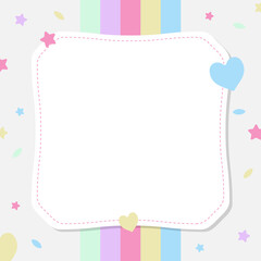 Empty pieces of papers with a colorful background, ready for your message. Vector illustration.