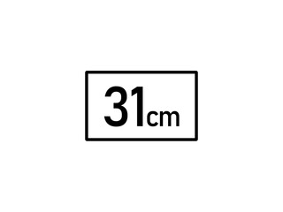 31 centimeters icon vector illustration, 31 cm size