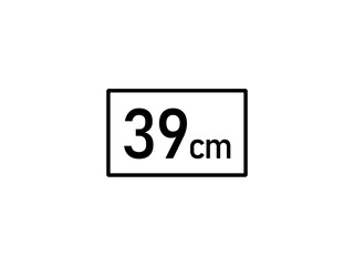 39 centimeters icon vector illustration, 39 cm size