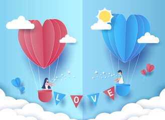 Happy Valentine's day concept background. Love Festival design concept,greetings Valentine's day, Paper cut design, design for greeting cards, text, banner, website, brochure, illustrations eps10.