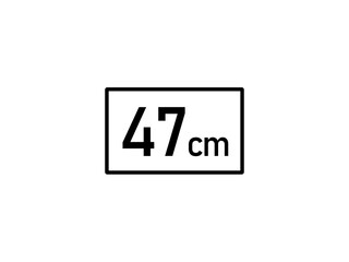 47 centimeters icon vector illustration, 47 cm size