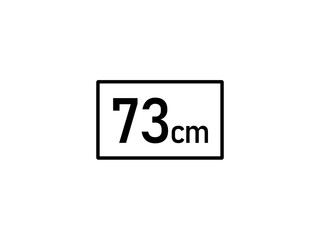 73 centimeters icon vector illustration, 73 cm size