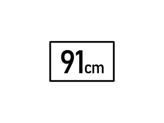 91 centimeters icon vector illustration, 91 cm size