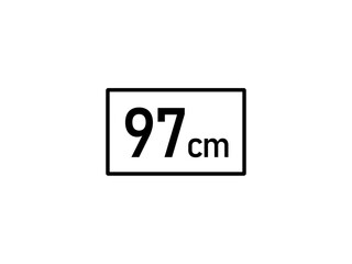 97 centimeters icon vector illustration, 97 cm size