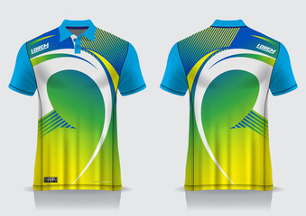 jersey badminton polo shirt design, for uniform team front and back	
