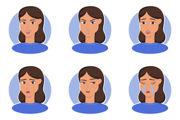 The human emotions vector illustrations set and others