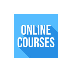 Online Courses Icon Label Design Vector