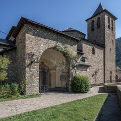 Castle Church of San Saleador in Torla village, Ordesa & Monte Perdido National Park, Province of Huesca, Aragon, Spain.