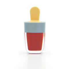 little cute nice lip gloss in form of popsicle, transparent, red, gray, girls, cute