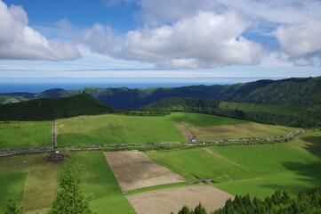 Azores islands, natural landscapes in Sao Miguel