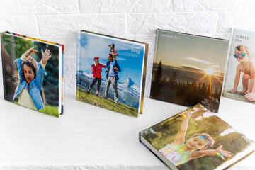 the photo album is decorated in a beautiful photobook. Presented on a white background