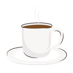 coffee cup drink in dish icon vector illustration design
