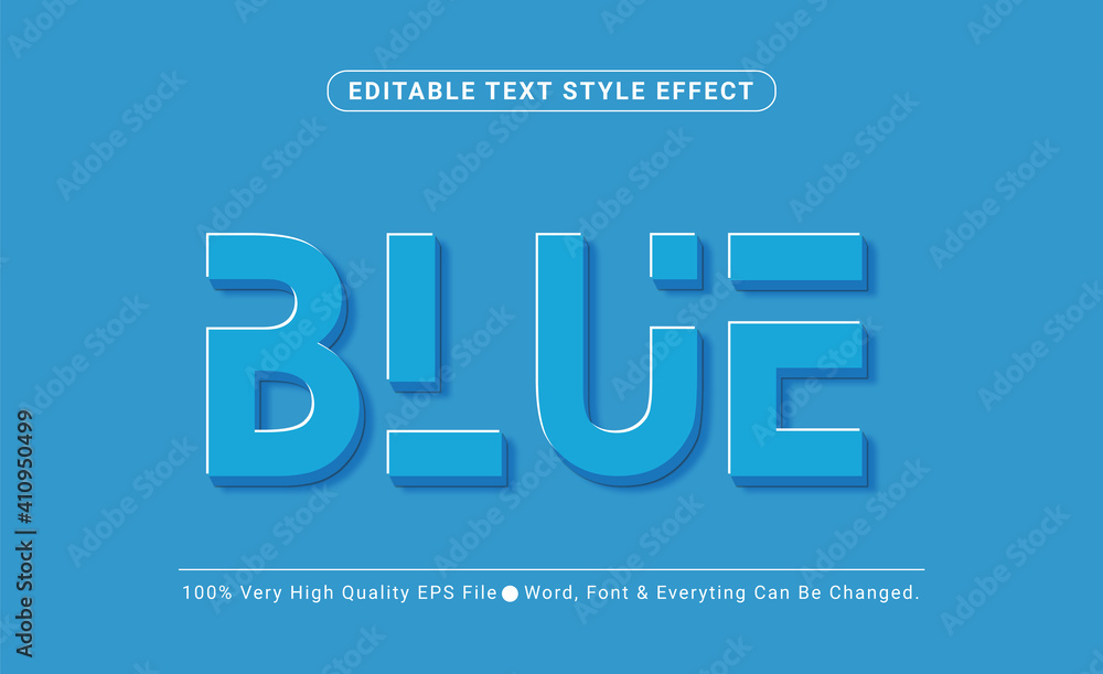 Poster blue text style effect, editable text effect