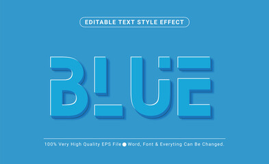 Blue Text Style Effect, Editable Text Effect