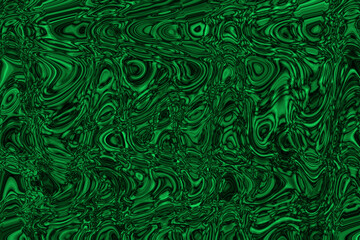 Abstract background in the form of green iridescent waves, chaotically located throughout the frame.