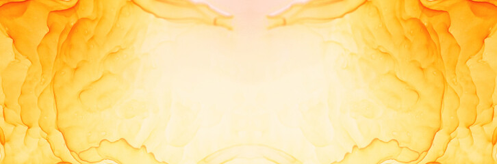 Abstract orange background, wallpaper. Mixing acrylic paints. Modern art. Marble texture. Alcohol ink colors translucent
