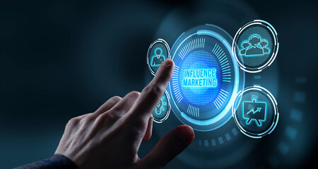 Internet, business, Technology and network concept. Influencer marketing concept.