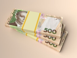 Ukrainian money hryvnia on color background