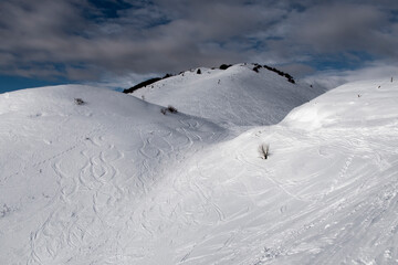 snow covered mountains