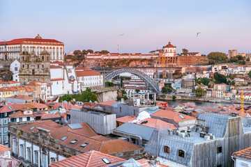 Cityscape of beautiful Porto and Vila Nova de Gaia, Portugal