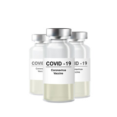Coronavirus vaccine vector background. Covid-19 corona virus vaccination with vaccine bottle 