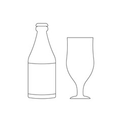 Bottle and glass of belgian beer icon symbol