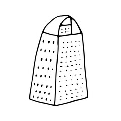 Grater, vector doodle illustration, outline hand drawing sketch