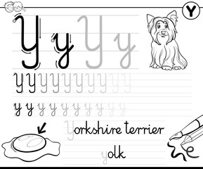 learn to write letter Y workbook for children