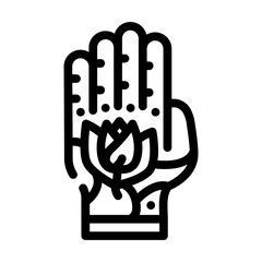 tattoo on hand line icon vector illustration